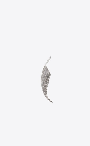 ANIMALIER Feather-shaped brooch in metal